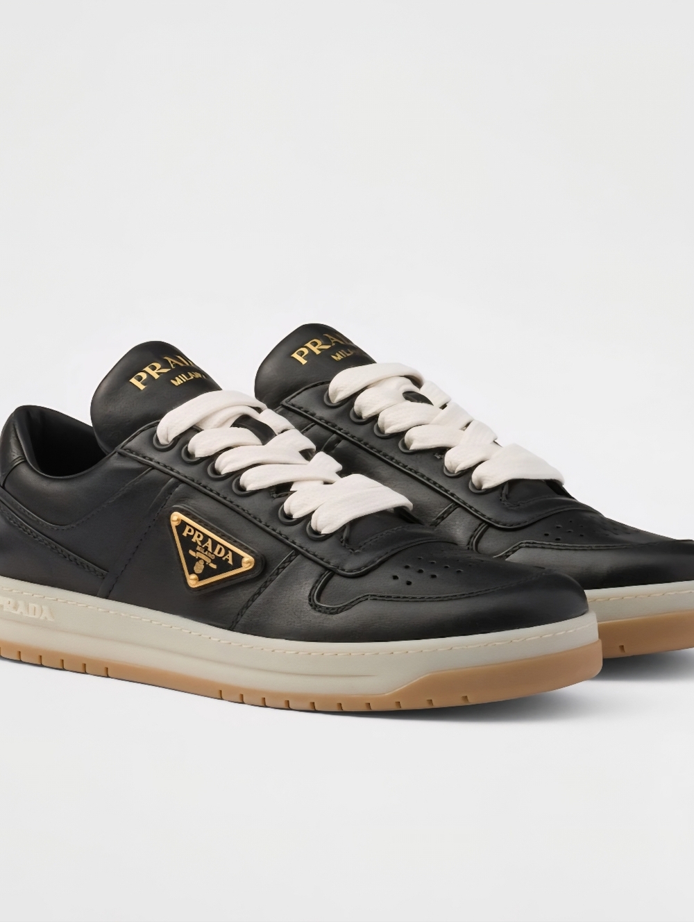 $1,170 Prada Downtown Women's Black Nappa Leather Sneakers EU 38.5 US 8.5 BNIB